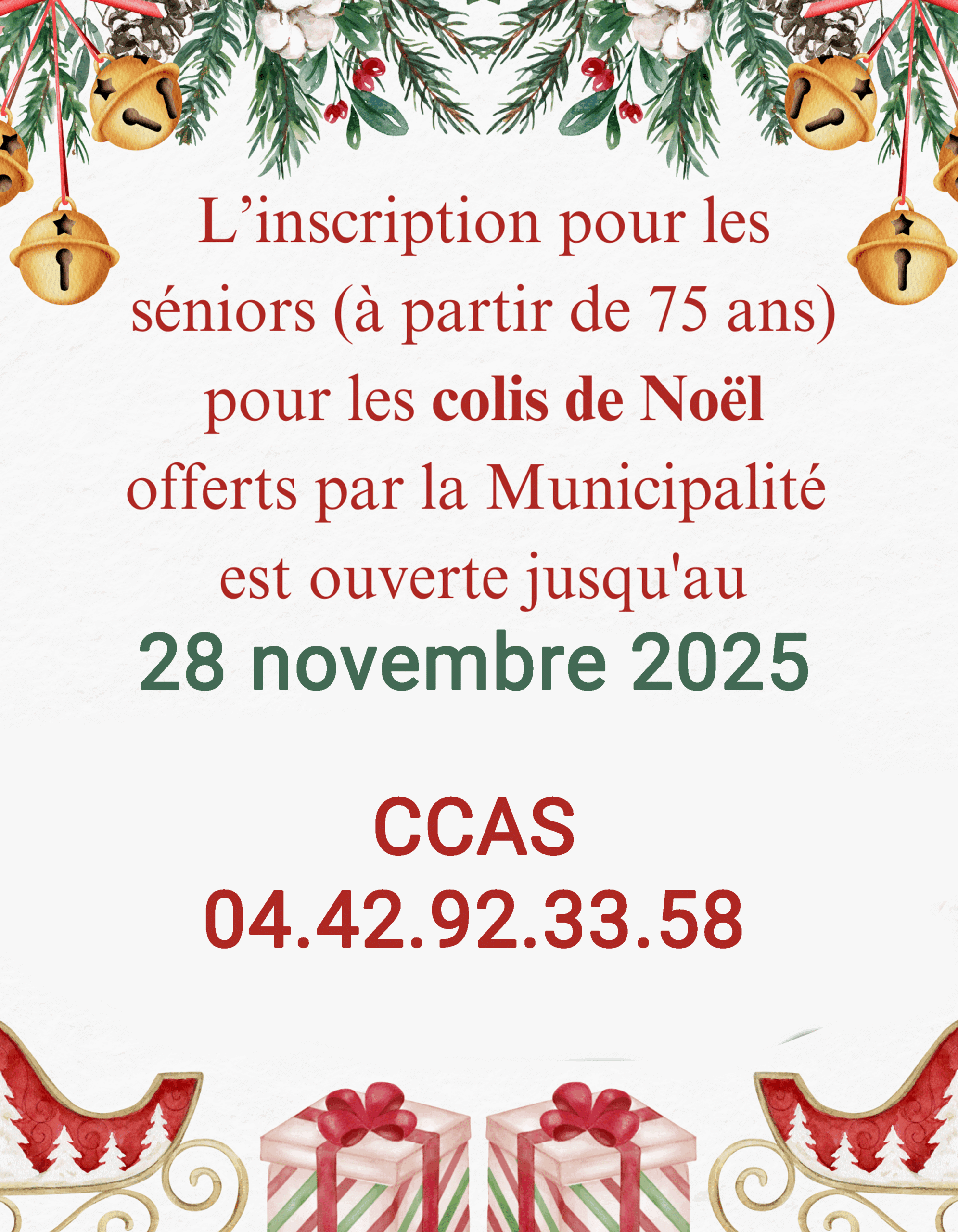 inscriptions des colis de Noël
