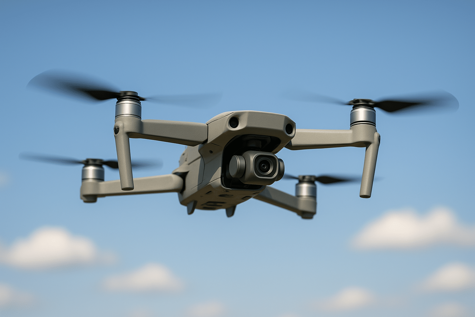 Drone en vol sous ciel bleu