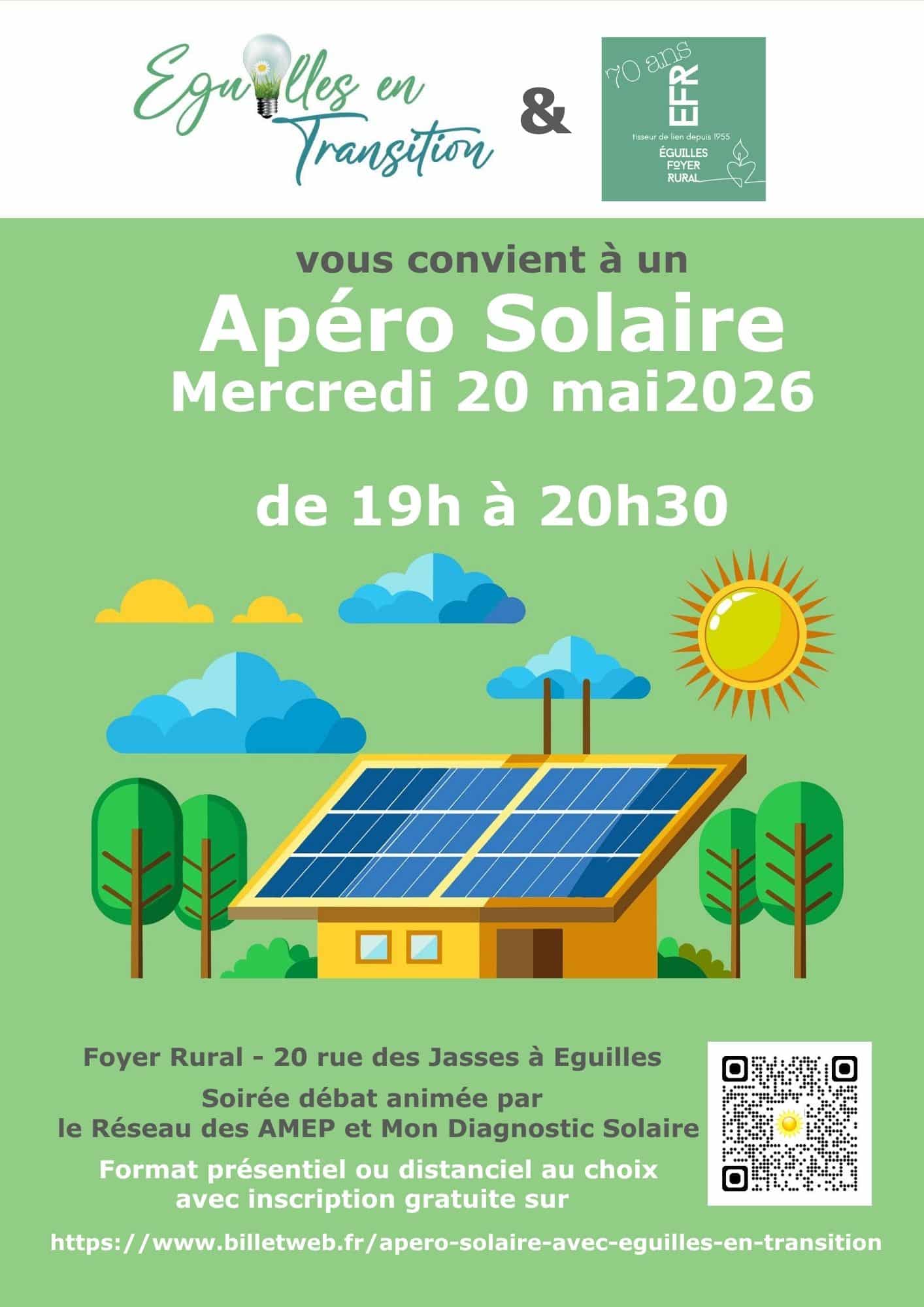 vous convient à un Apéro Solaire Mercredi 20 mai2026 de 19h à 20h30